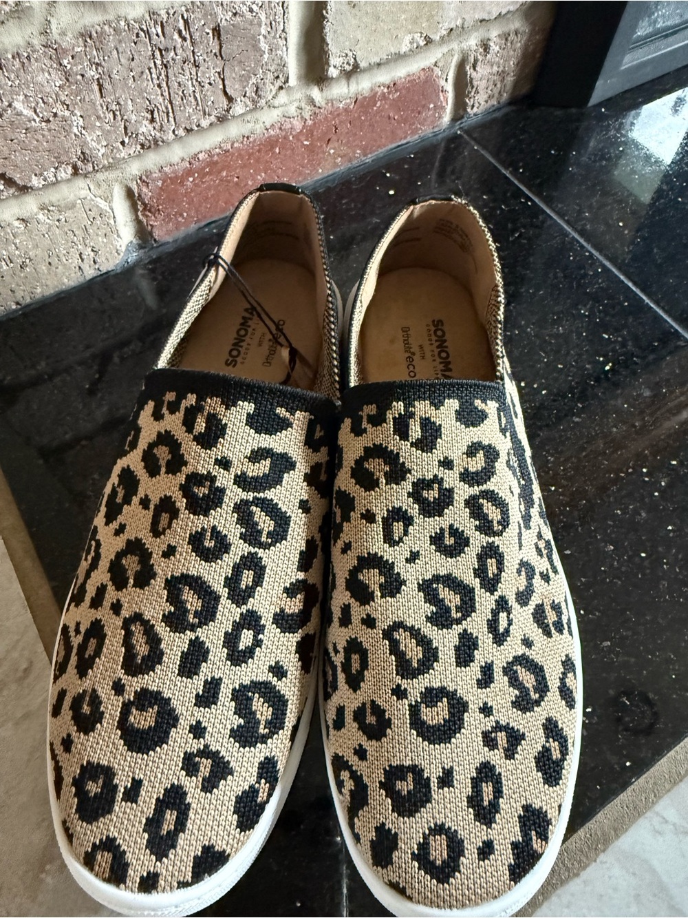 Sonoma Leopard-Pattern Slip-On Loafers in Black and Tan